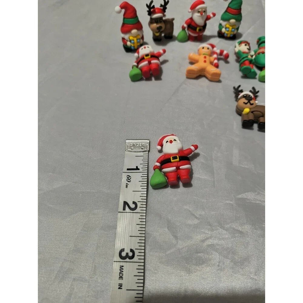 3D Unbranded Christmas Characters Set Of 15 Santa, Elf, Reindeer, Gingerbread